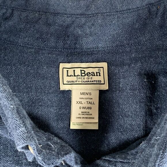 LL Bean Flannel 2XL Tall Heavy Cotton Button Down‎ Shirt Outdoor Chore - Picture 5 of 9